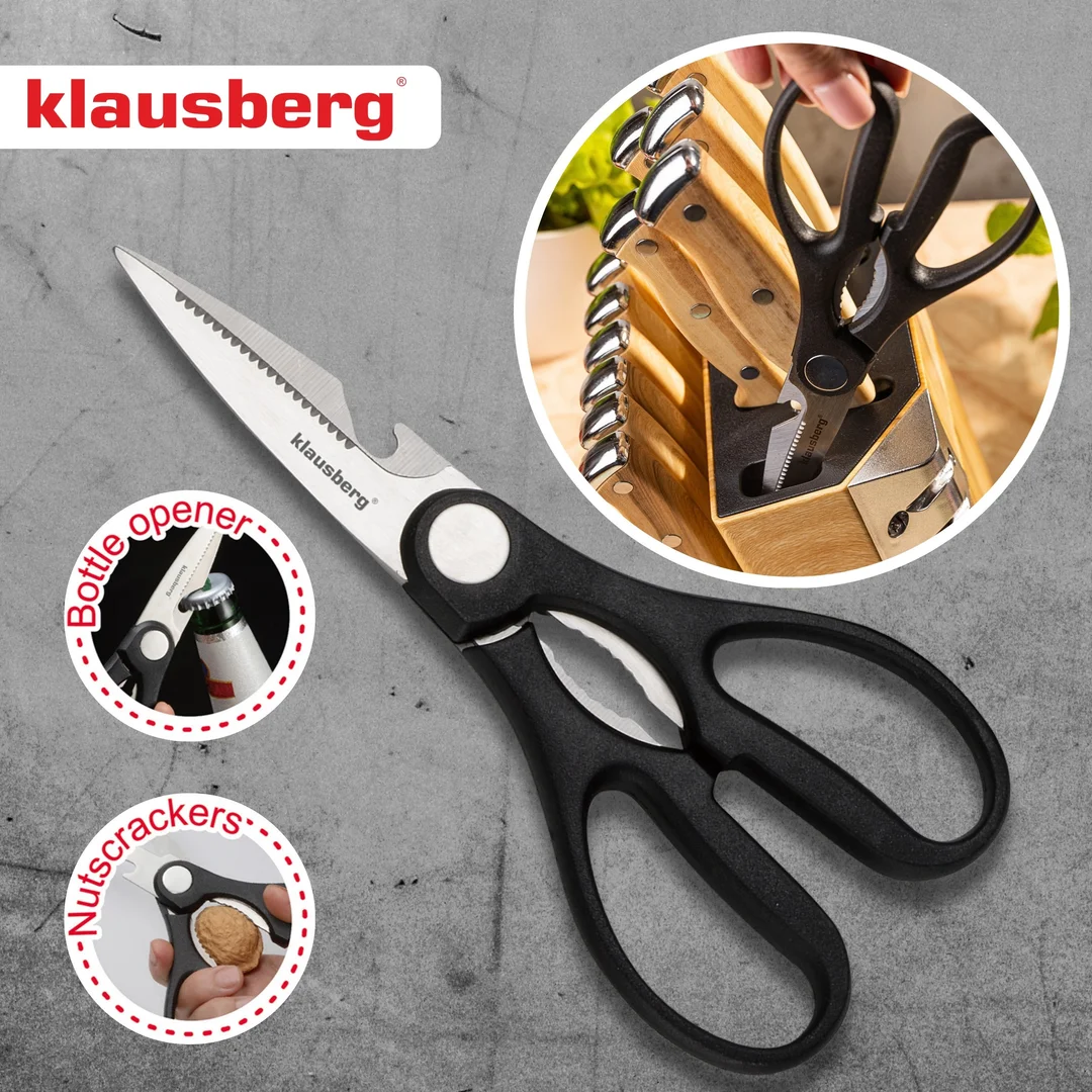 Zestaw noży kuchennych, 13 el., ostrzałka, Klausberg KB-9038 — zdjęcie 6