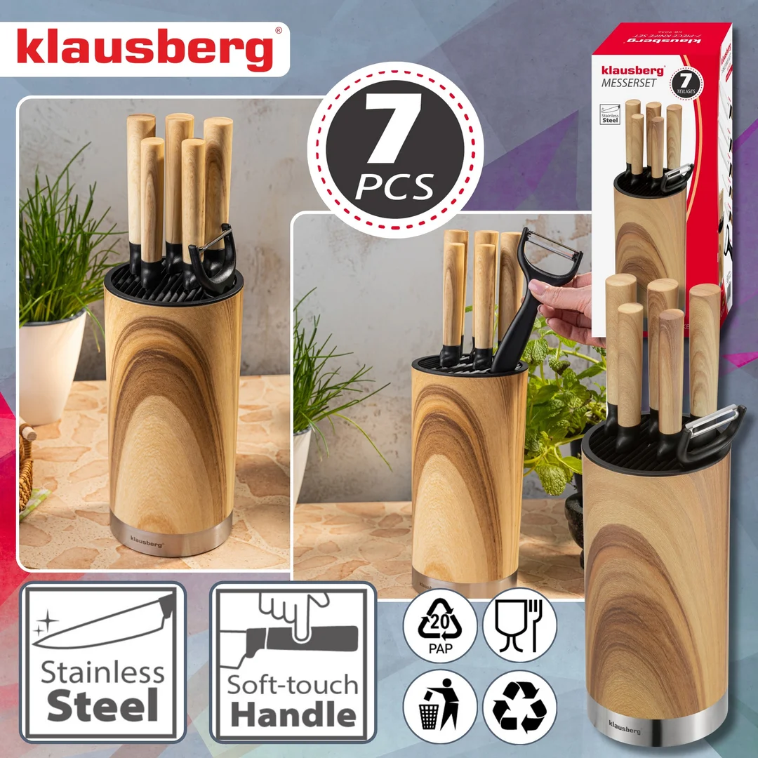 Zestaw noży kuchennych, 5 noży + obieraczka, Klausberg KB-9036 — zdjęcie 4