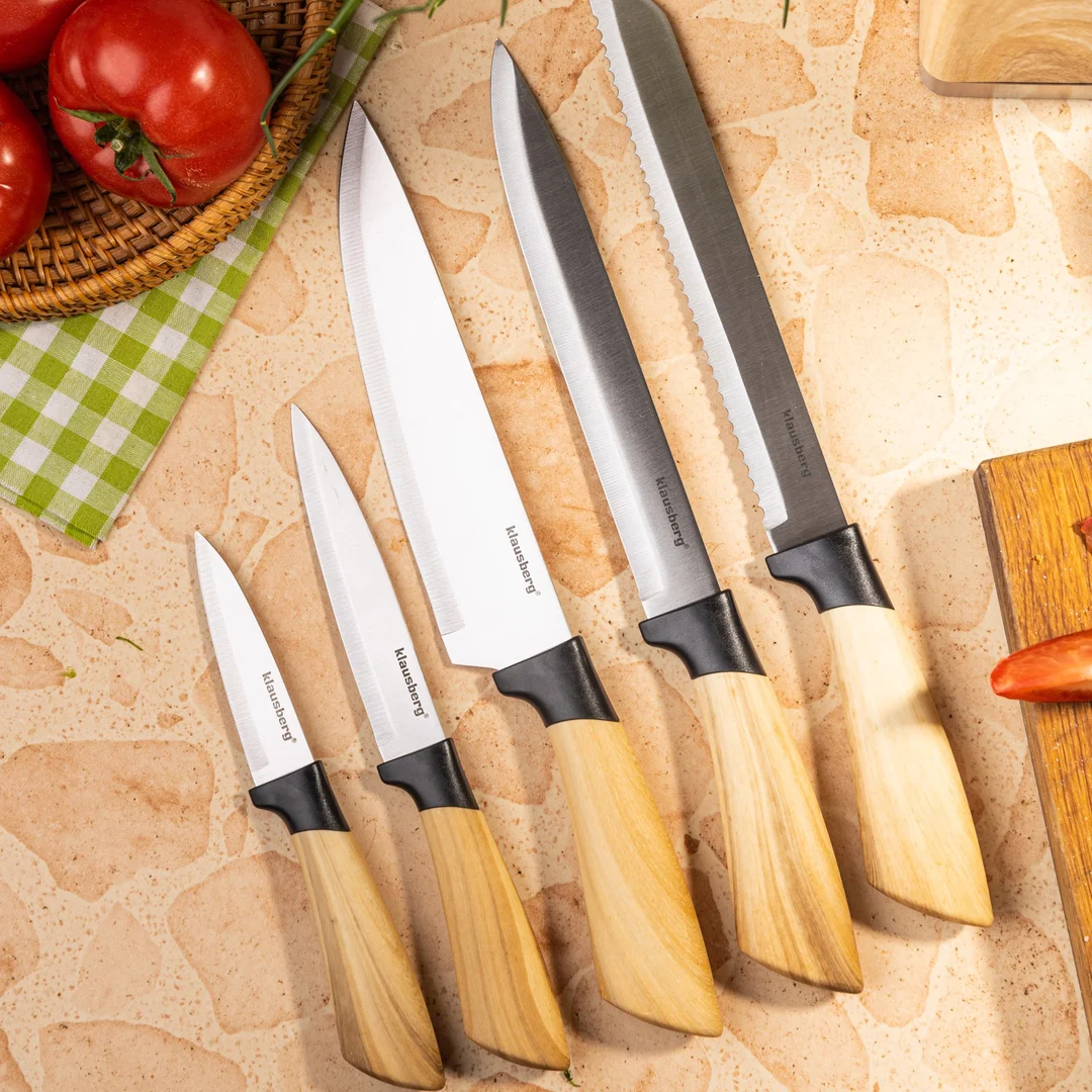 Zestaw noży kuchennych, 5 noży w bloku, Klausberg KB-9035 — zdjęcie 12