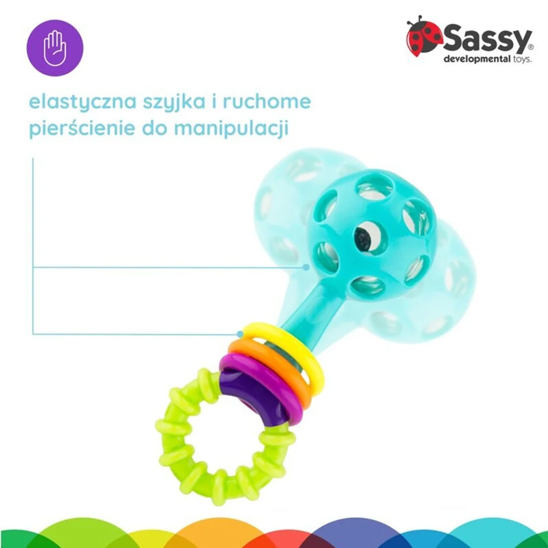 Grzechotka sztanga zabawka sensoryczna m Sassy