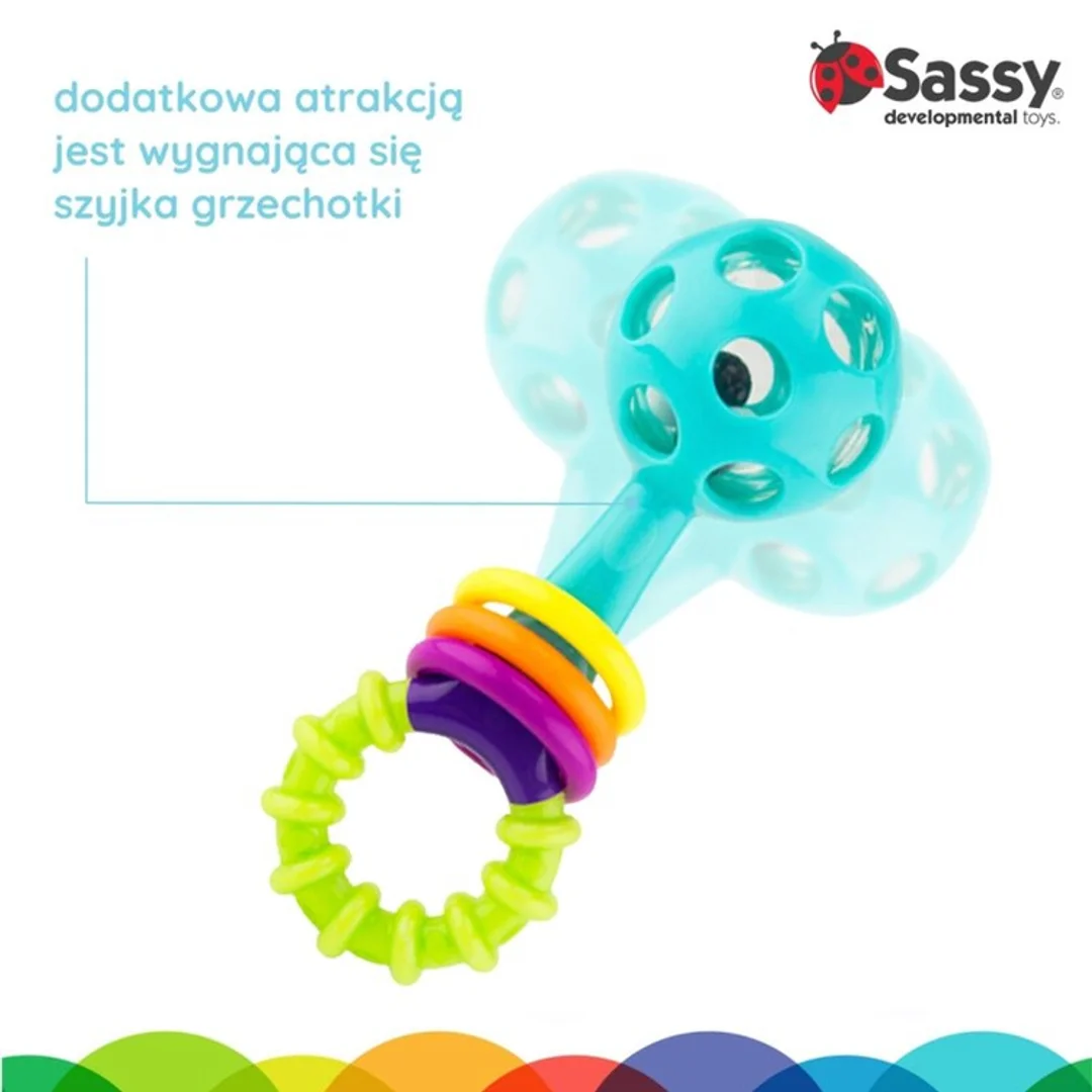 Grzechotka sztanga zabawka sensoryczna m Sassy