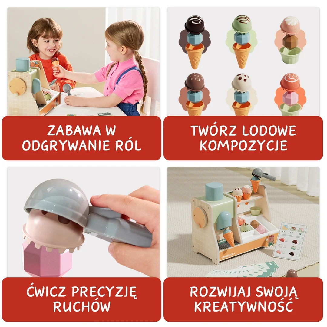 Zabawka edukacyjna duża lodziarnia Topbright