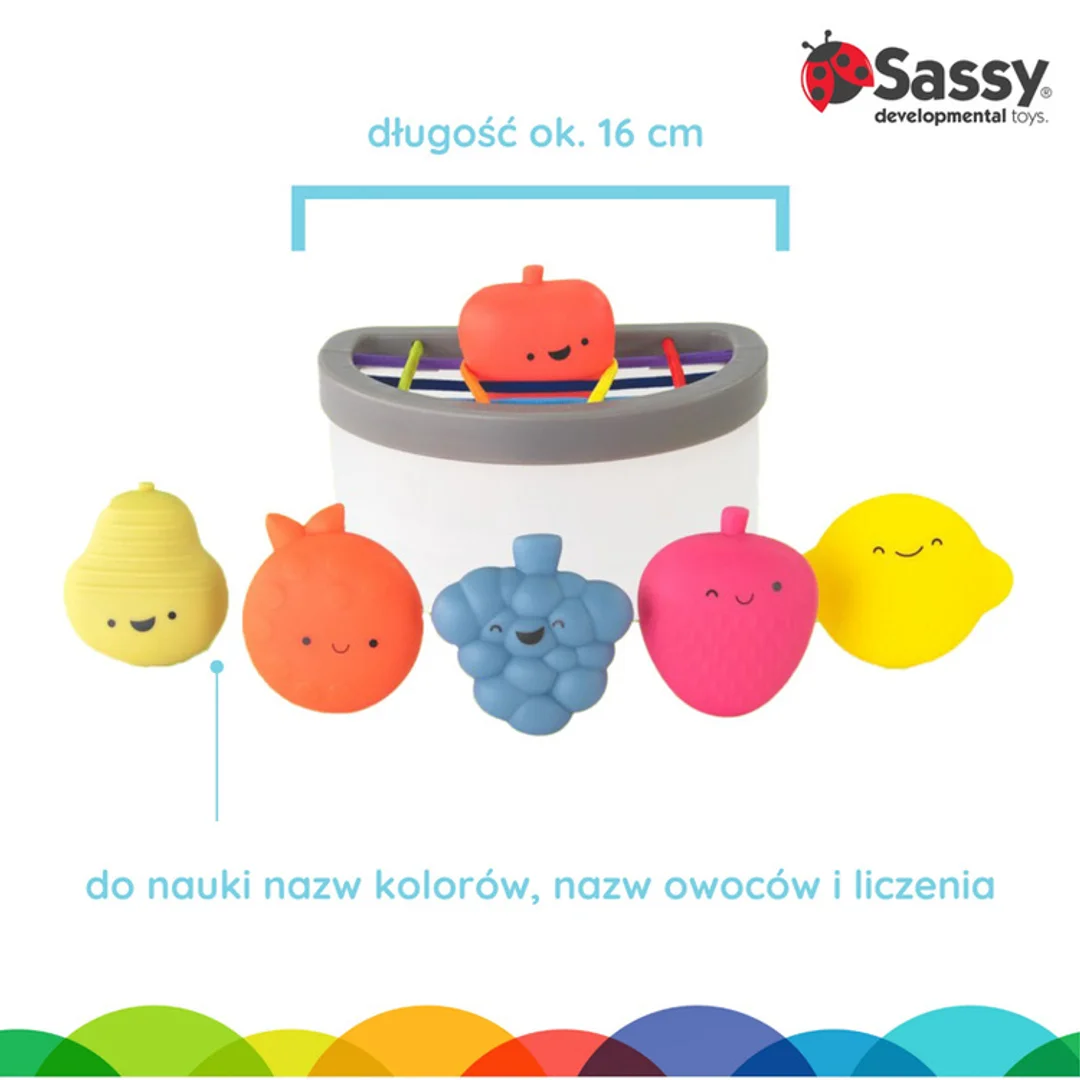 Zabawka STEM sorter kubeczek z owocami Sassy