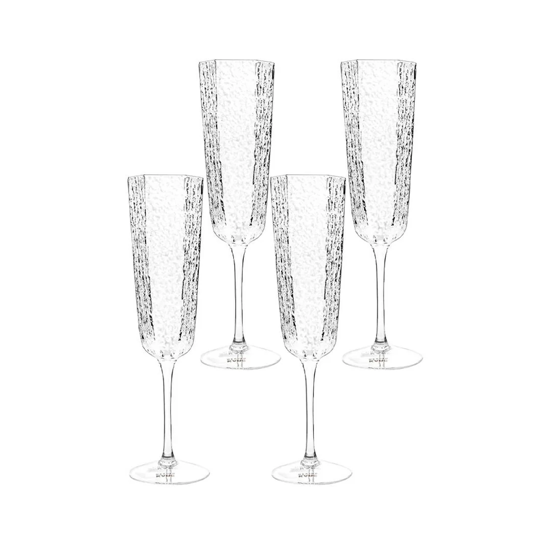 Kare komplet 4 kieliszków do szampana Cascata 250ml