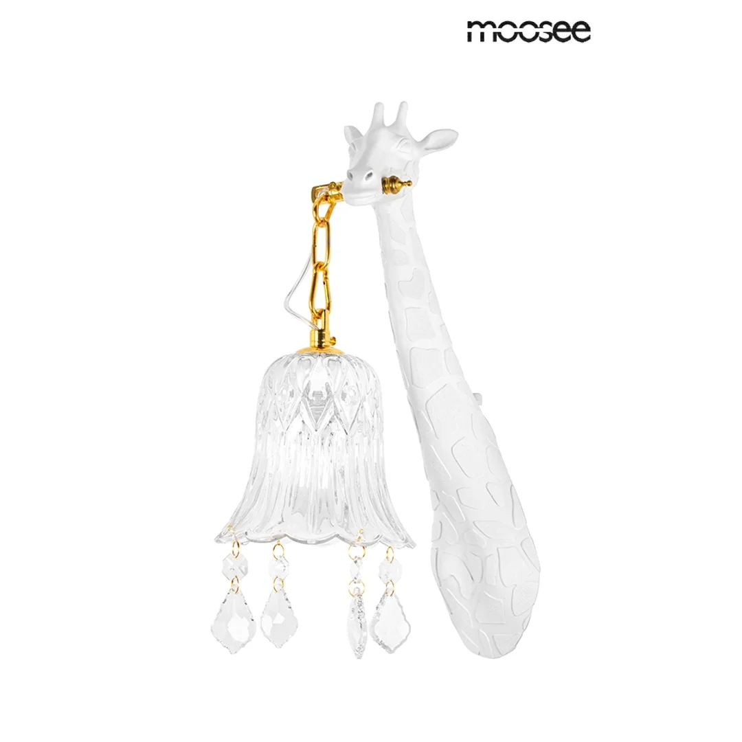 Moosee lampa ścienna Giraffe biała