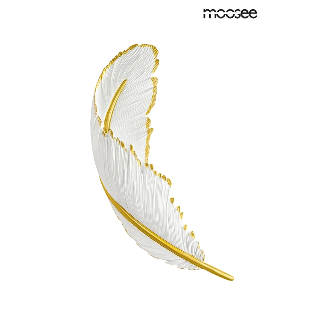 Moosee lampa ścienna Piórko biała / złota