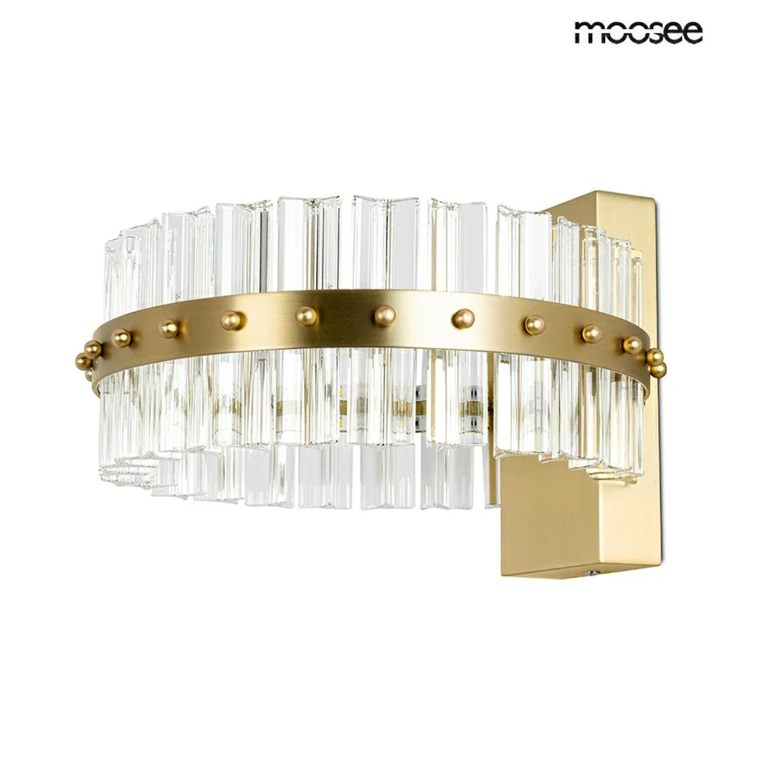 MOOSEE lampa ścienna SATURNUS WALL złota - LED, kryształ, stal szczotkowana