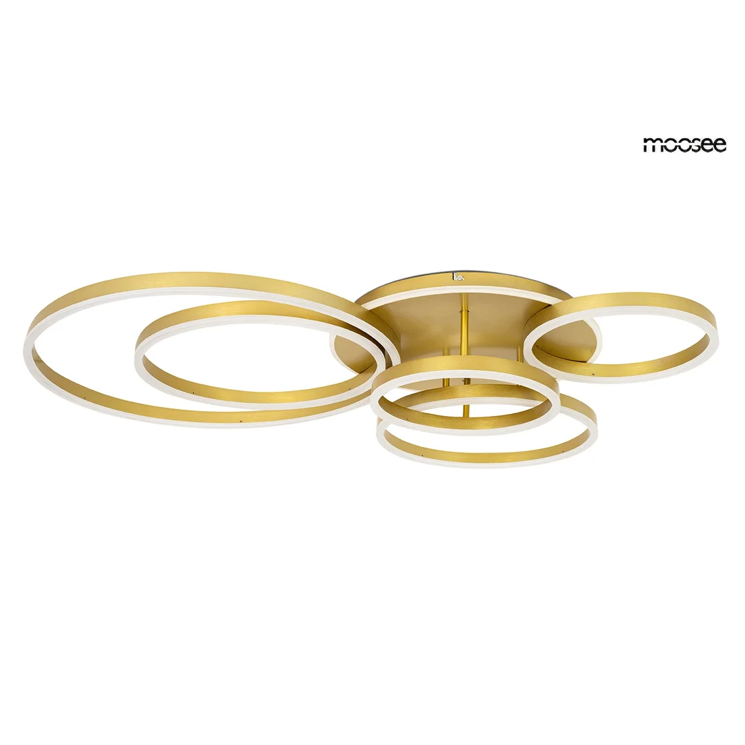 Moosee lampa sufitowa / plafon Rings 6 złota