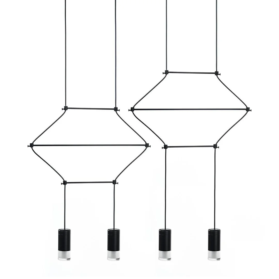 MOOSEE lampa wisząca FLUSSO LINE 4 czarna