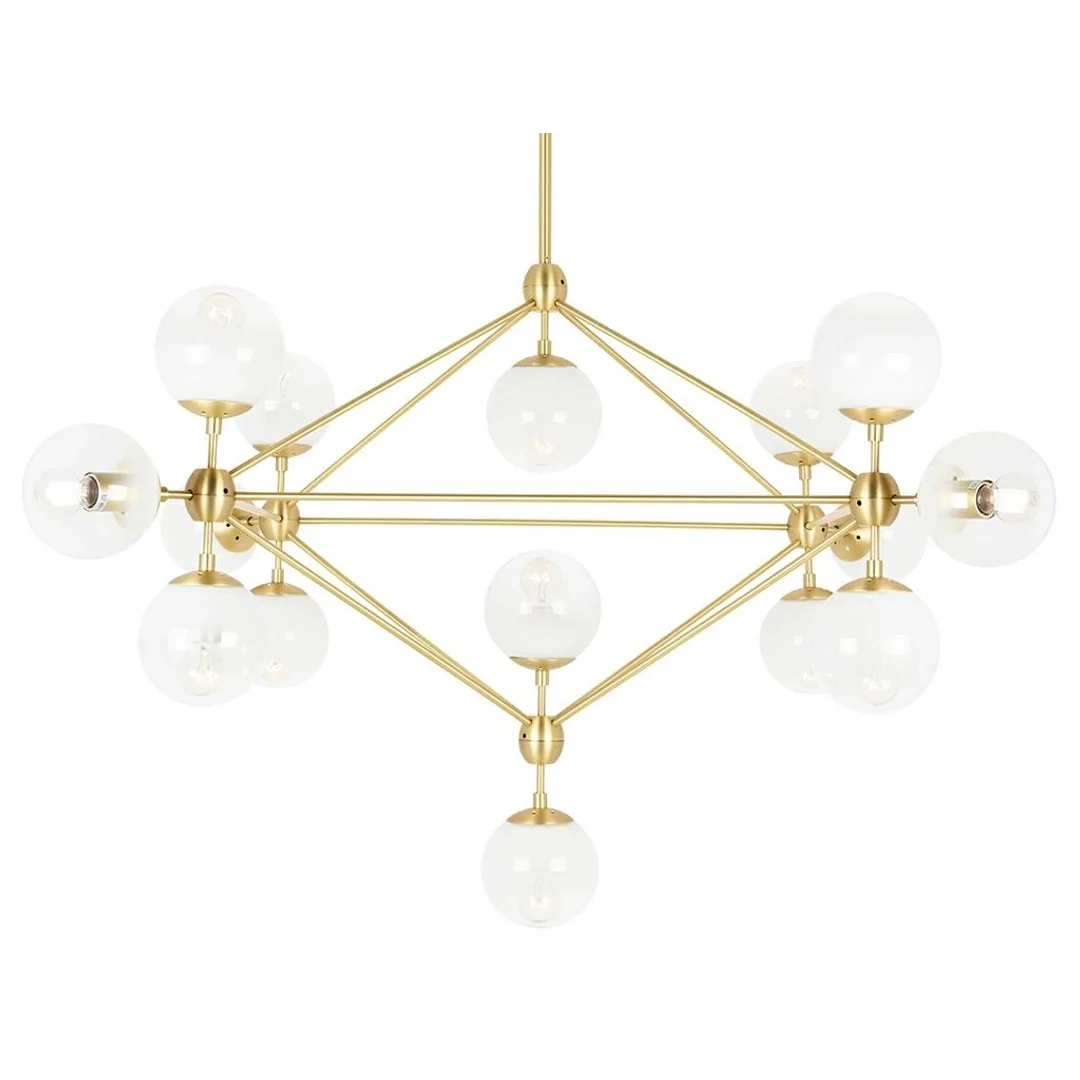 MOOSEE lampa wisząca PLANETARIO 15 GOLD złota - klosze szronione