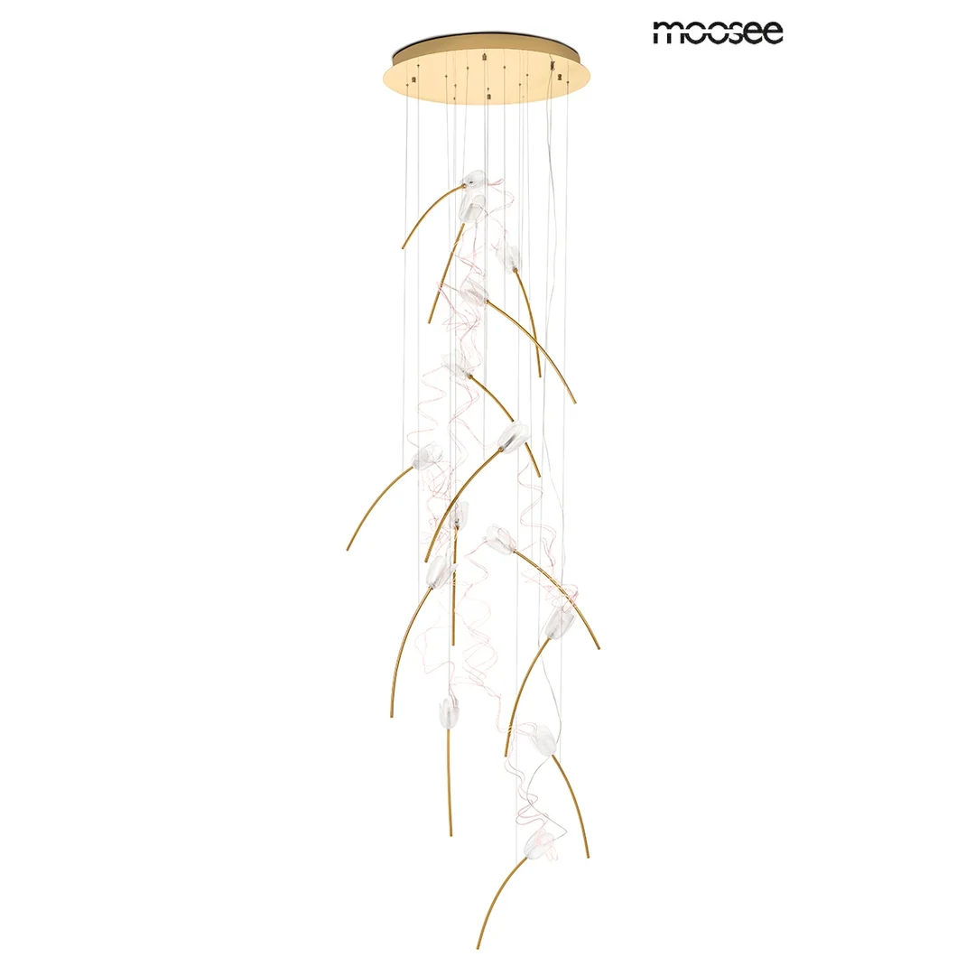 Moosee lampa wisząca Tulippe 14 Disc złota