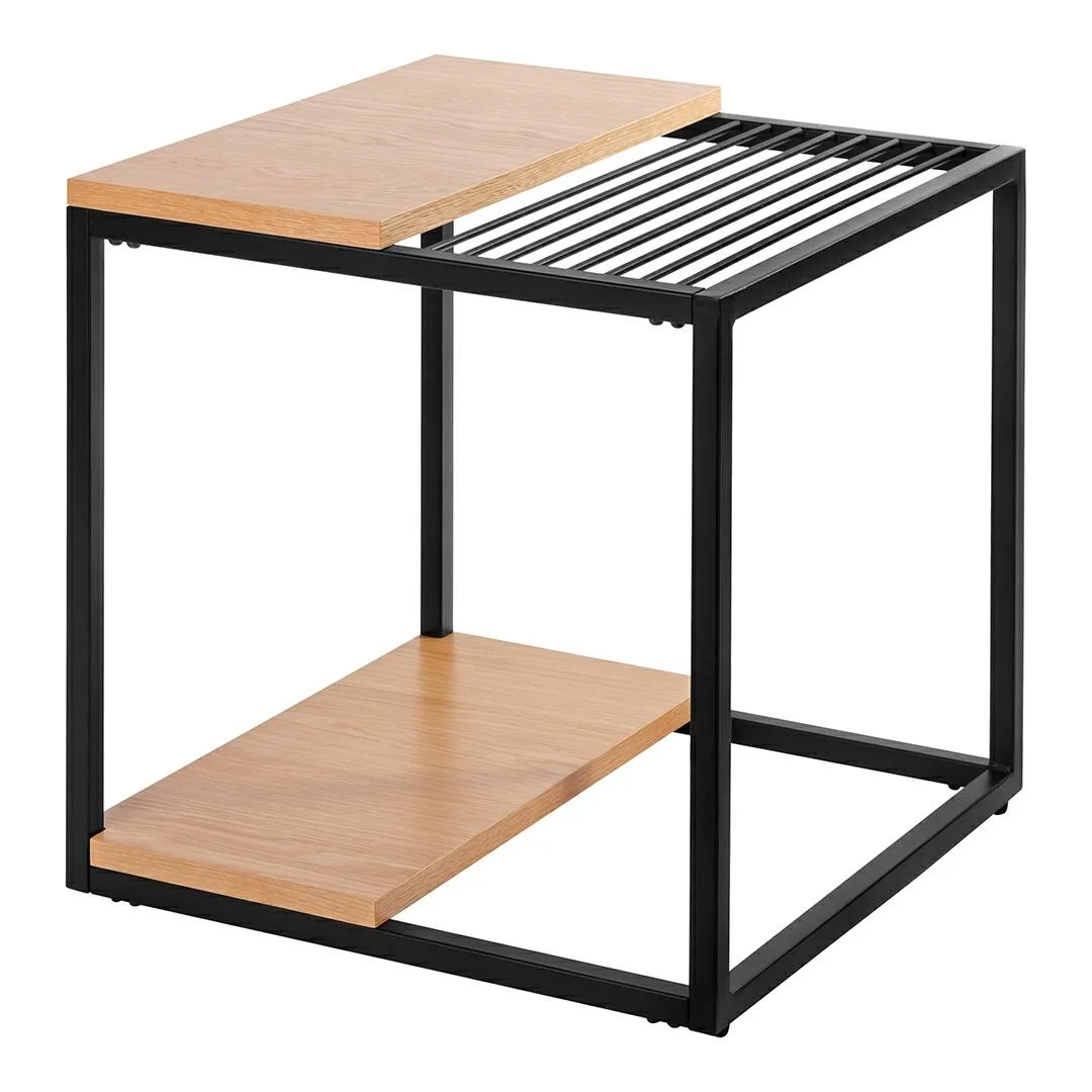 Stolik GALLER dąb - gazetnik, MDF, metal
