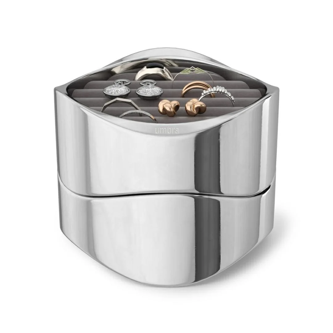 Umbra organizer na biżuterię Wavy chrom