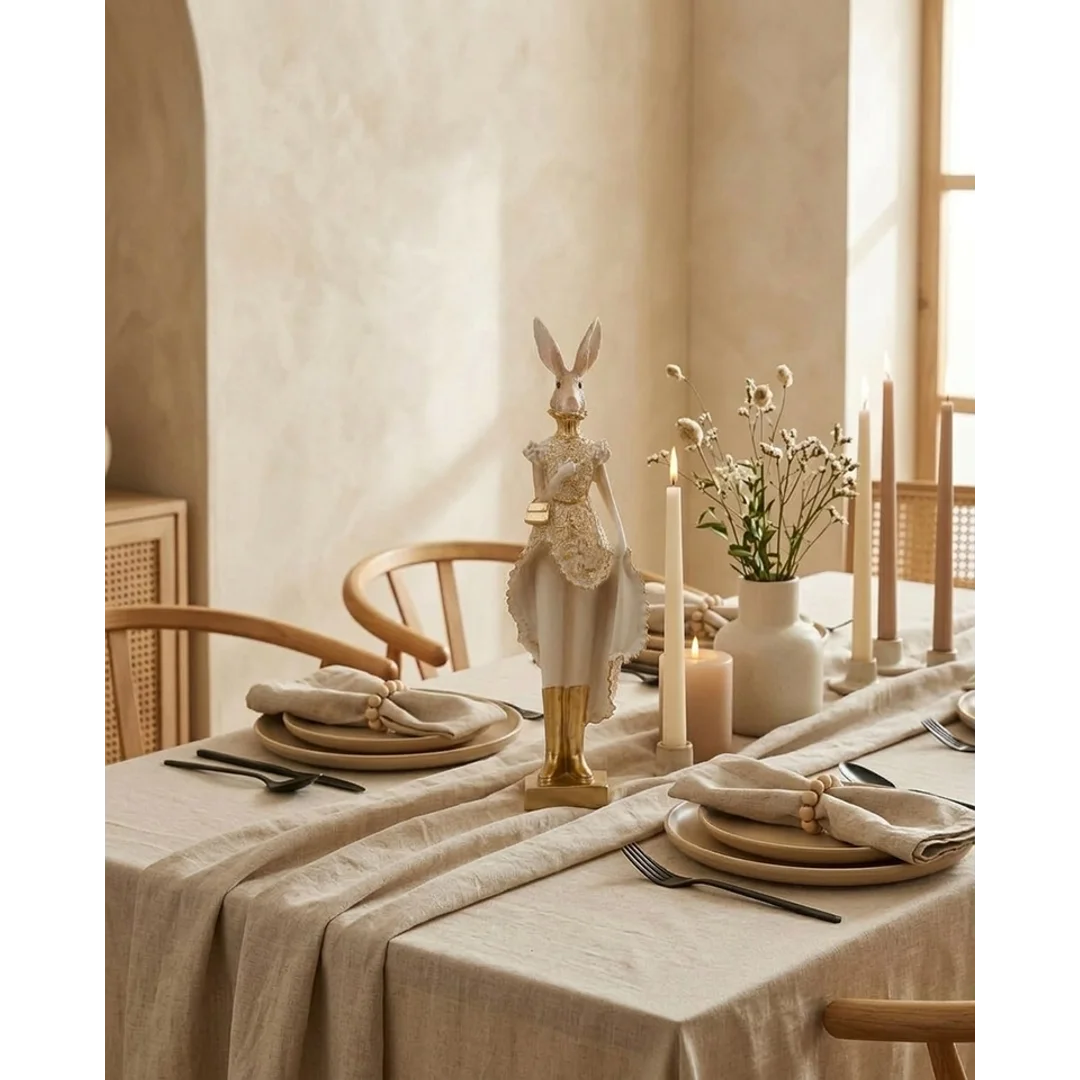 Figurka dekoracyjna SHP RABBIT beżowa / złota — zdjęcie 7