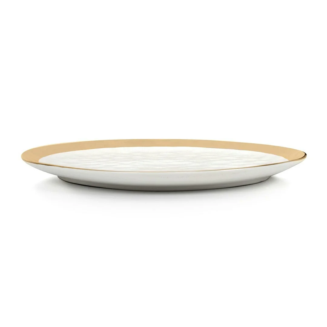 KARE komplet 2 talerzy BELL 38 cm biało-złoty — zdjęcie 4