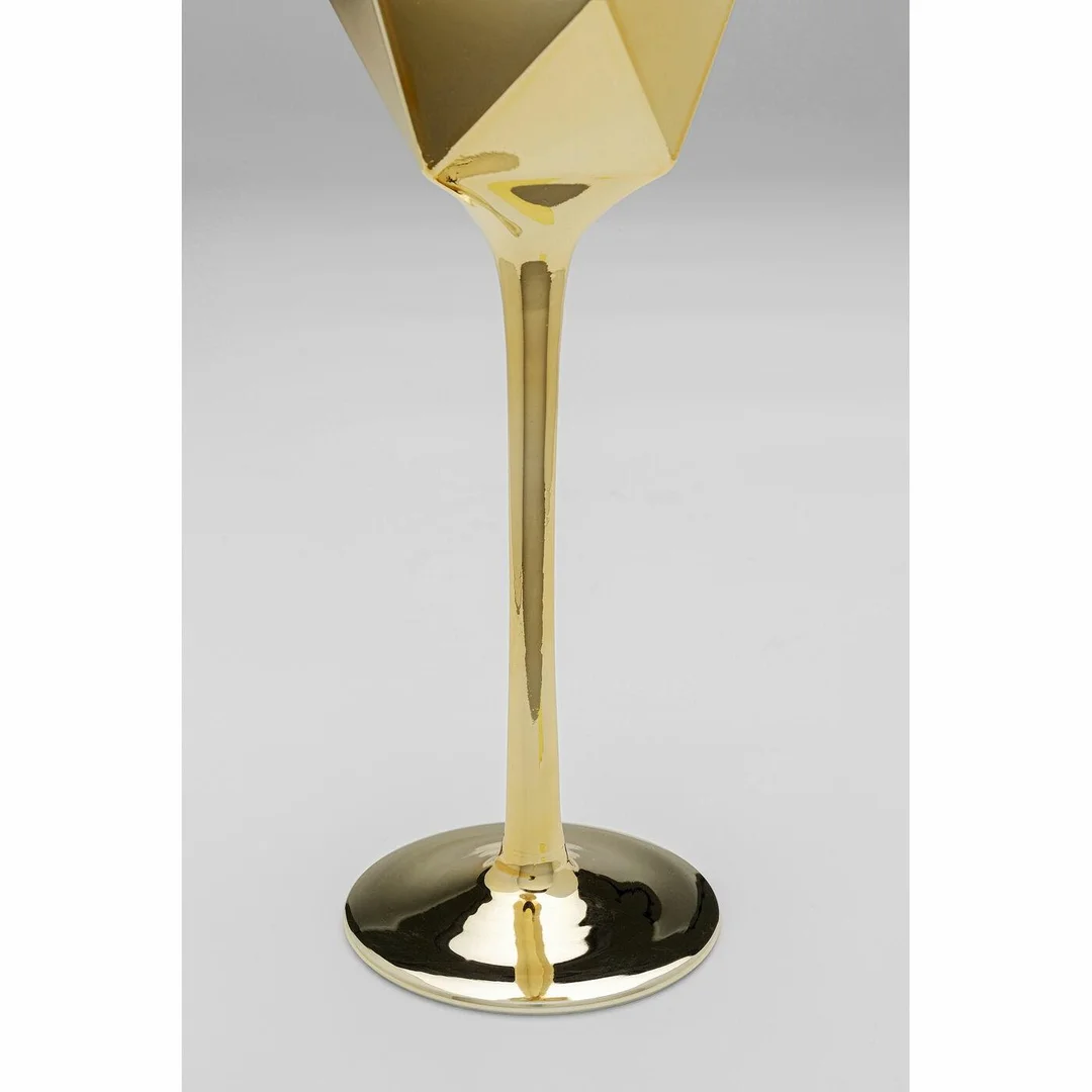 KARE komplet 4 kieliszków do szampana DIAMOND 365 ml złoty — zdjęcie 4