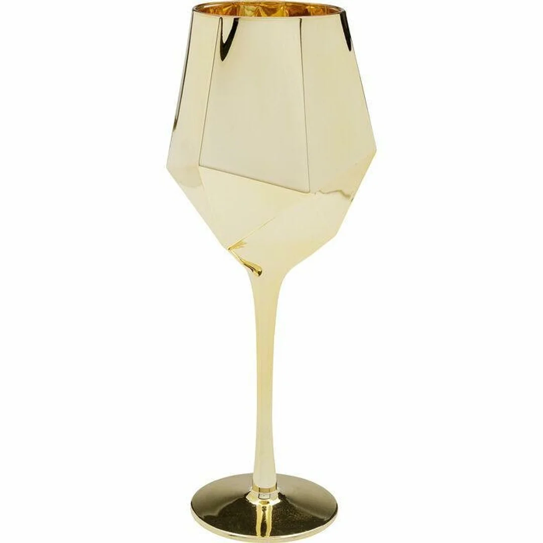 KARE komplet 4 kieliszków do wina DIAMOND 660 ml złoty — zdjęcie 3