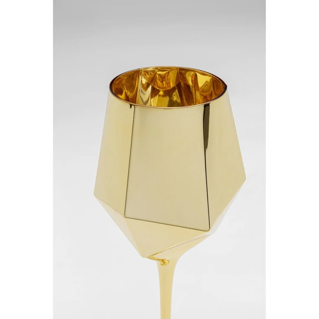 KARE komplet 4 kieliszków do wina DIAMOND 660 ml złoty — zdjęcie 4
