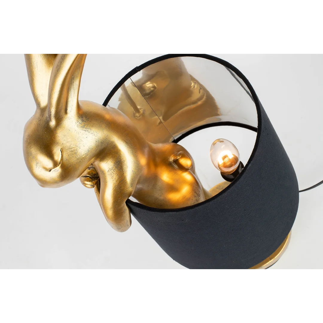 KARE lampa stołowa RABBIT 50 cm złota / czarna — zdjęcie 3