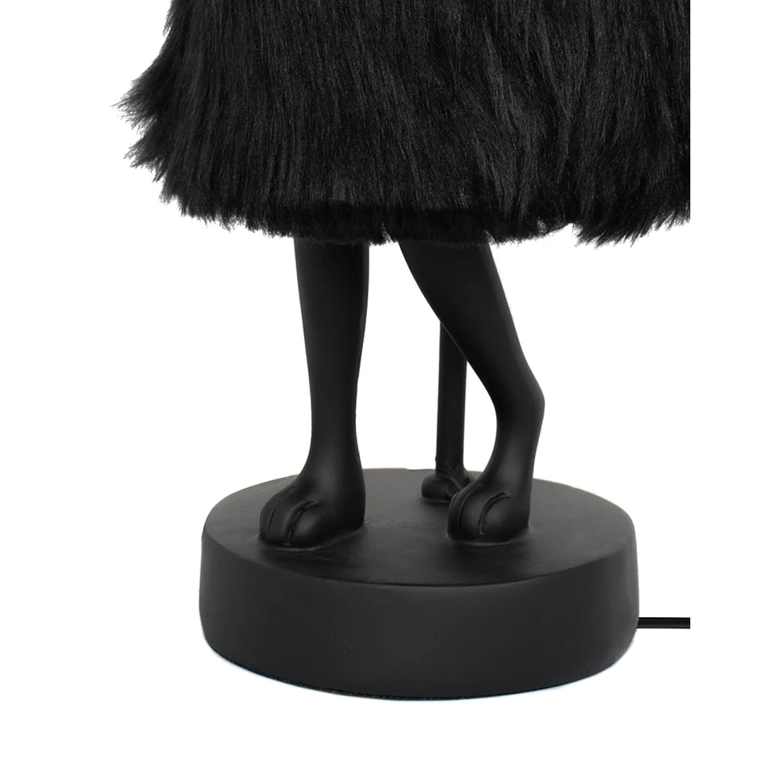 KARE lampa stołowa RABBIT FUR 50 cm czarna / złota — zdjęcie 5