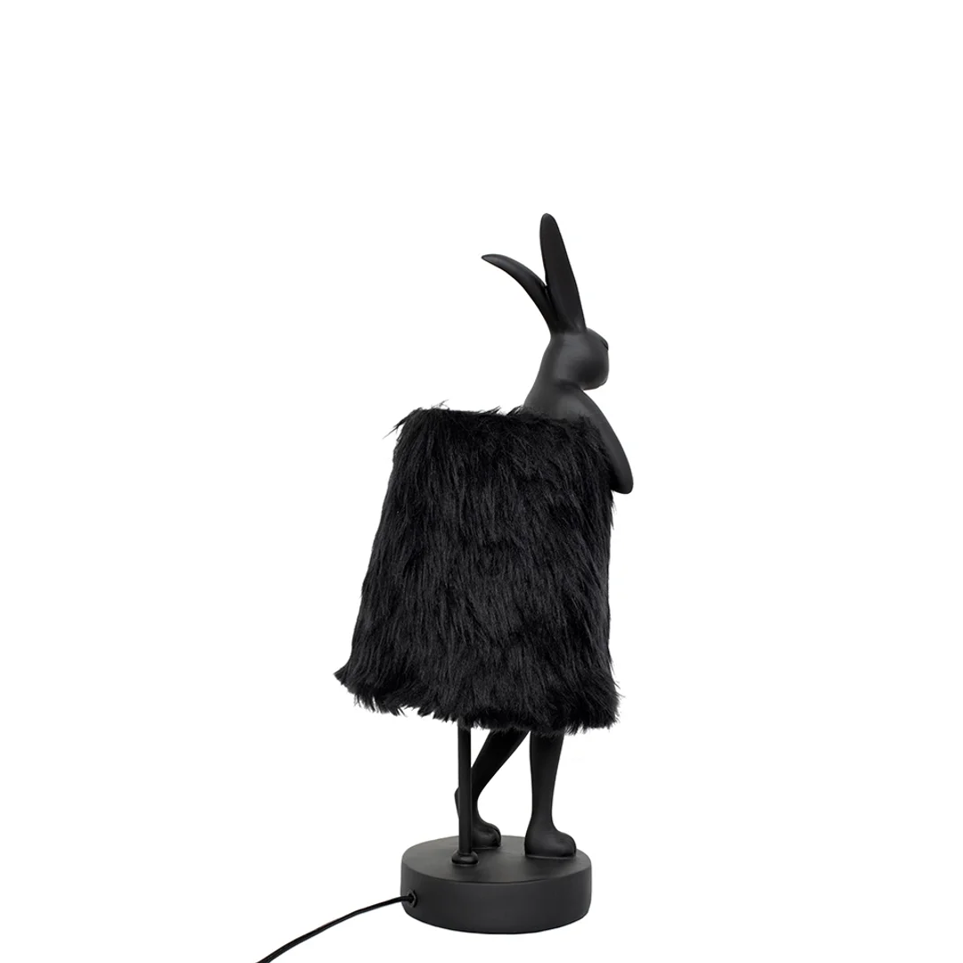 KARE lampa stołowa RABBIT FUR 50 cm czarna / złota — zdjęcie 6