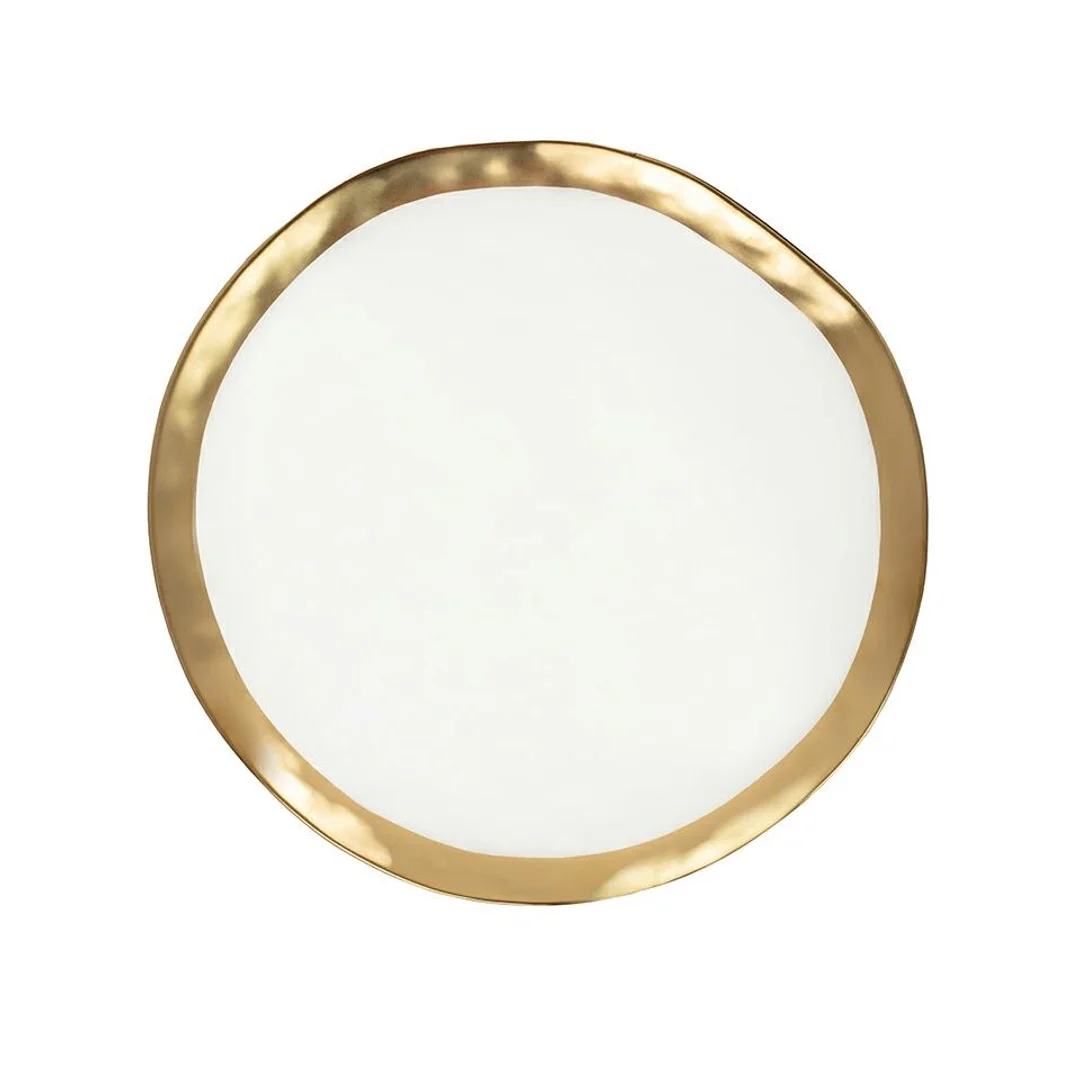 KARE talerz BELL 26 cm biało-złoty — zdjęcie 2