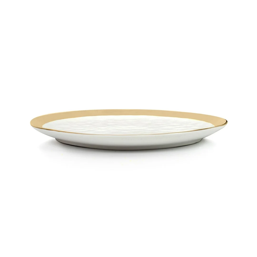 KARE talerz BELL 26 cm biało-złoty — zdjęcie 3