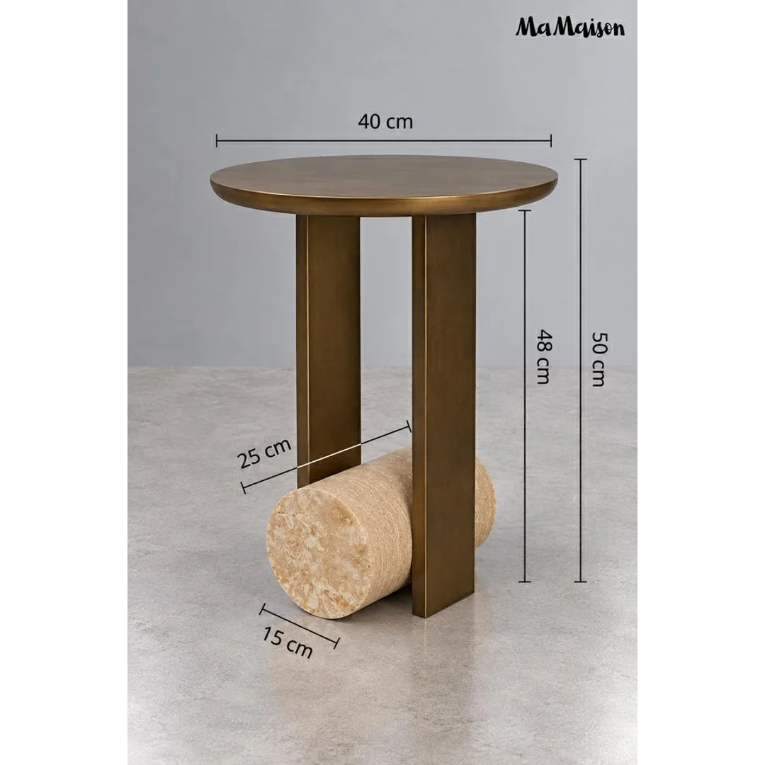 MaMaison stolik CAVEA 40 marmur / trawertyn — zdjęcie 10