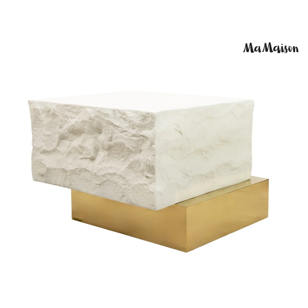 MaMaison stolik kawowy GILDA 65 beżowy / złoty — zdjęcie 2