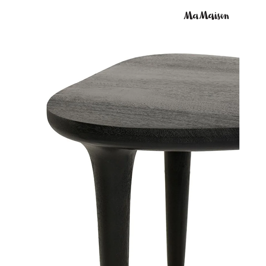 MaMaison stolik LAMINAR 49 czarny / drewno — zdjęcie 2