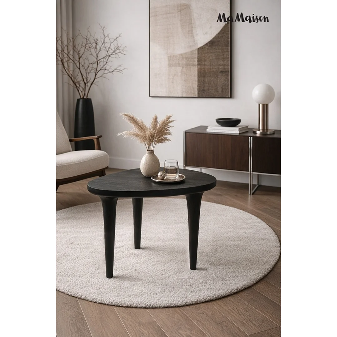 MaMaison stolik LAMINAR 49 czarny / drewno — zdjęcie 6