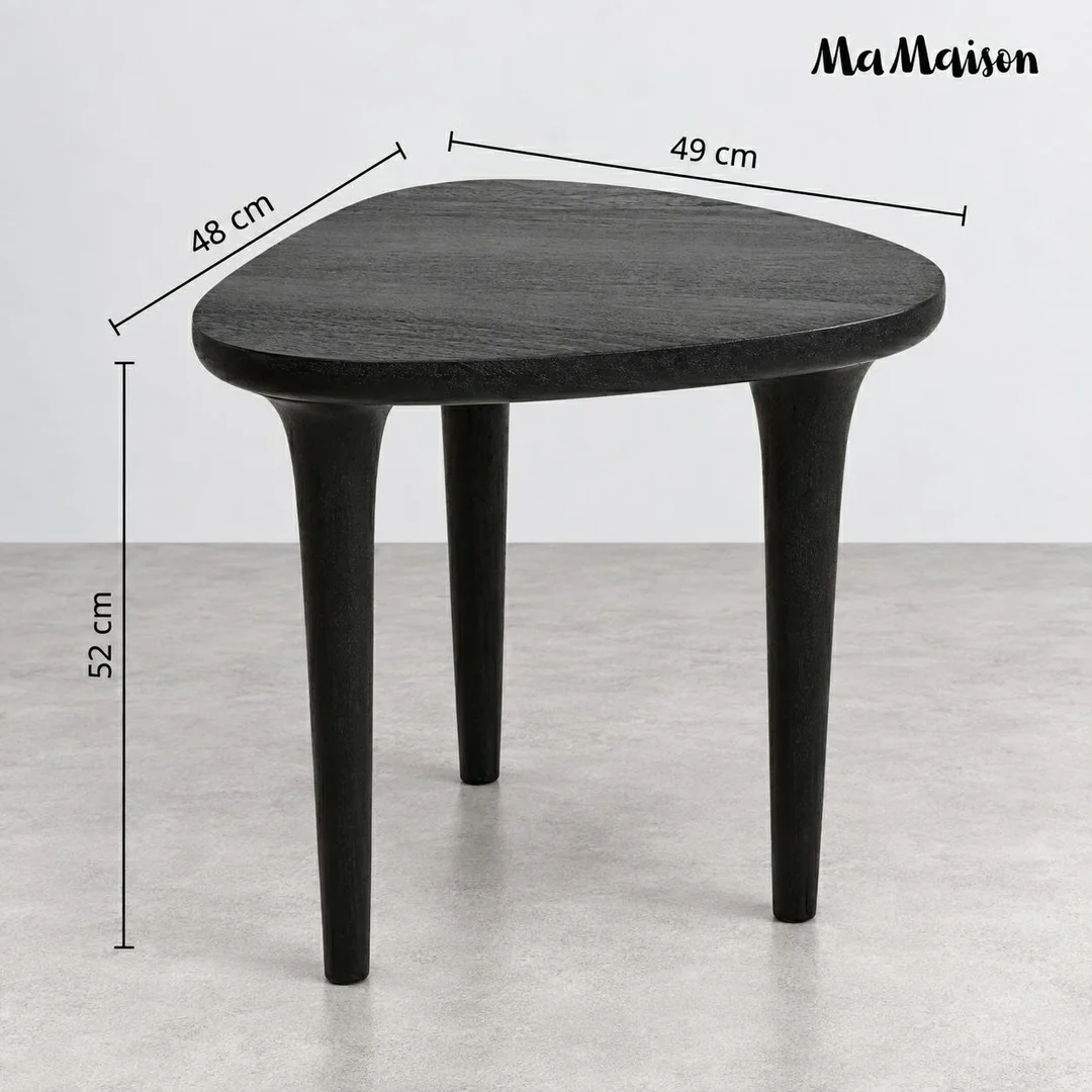 MaMaison stolik LAMINAR 49 czarny / drewno — zdjęcie 7