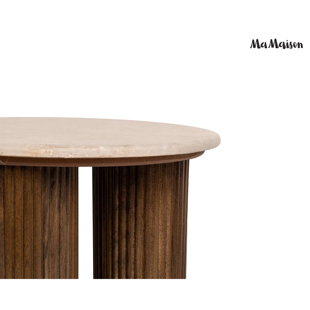 MaMaison stolik RAGNO 50 marmur / drewno — zdjęcie 2
