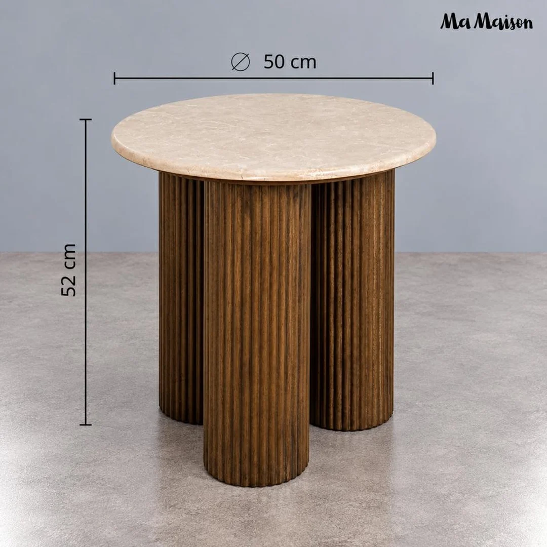 MaMaison stolik RAGNO 50 marmur / drewno — zdjęcie 7