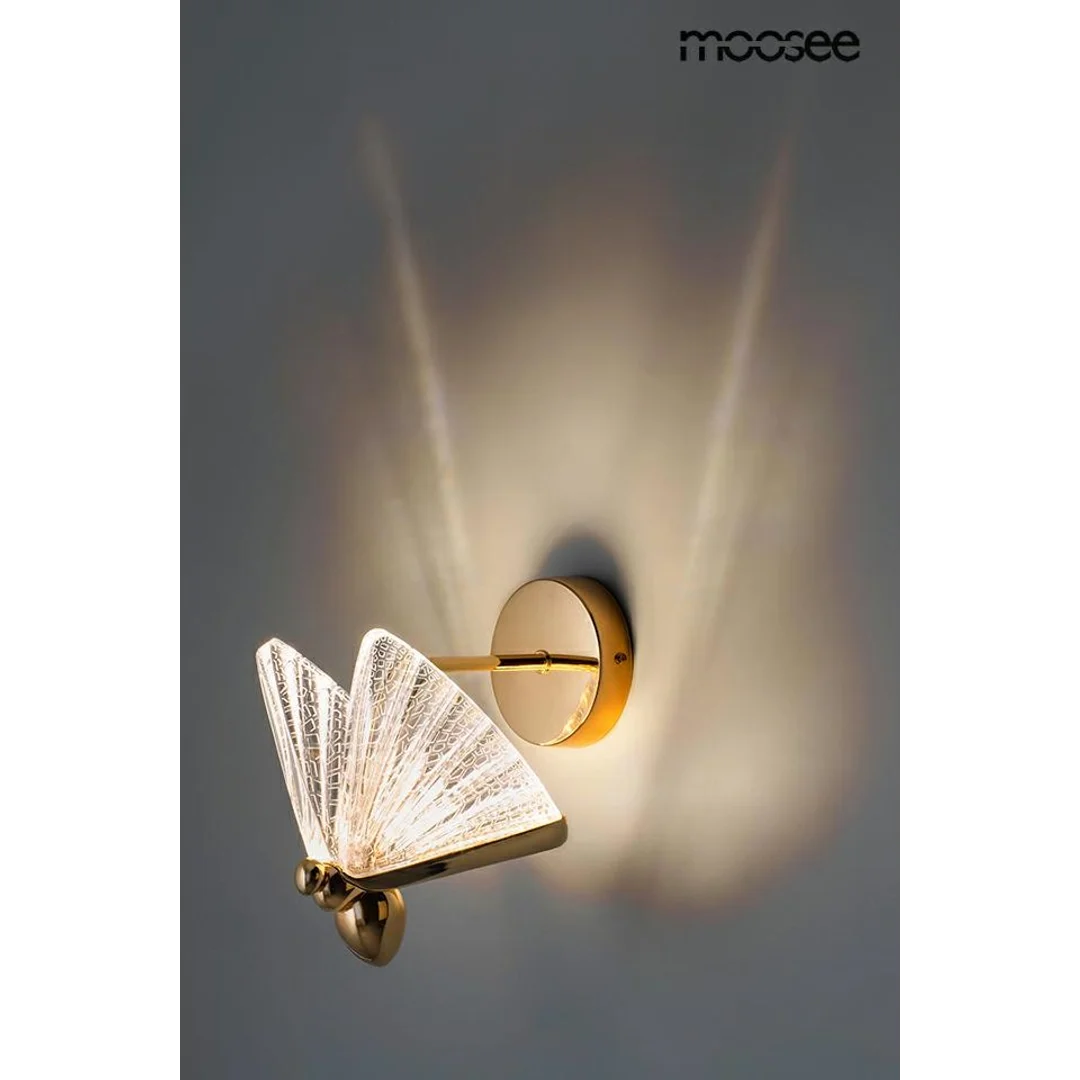 MOOSEE lampa ścienna BUTTERFLY M złota — zdjęcie 2