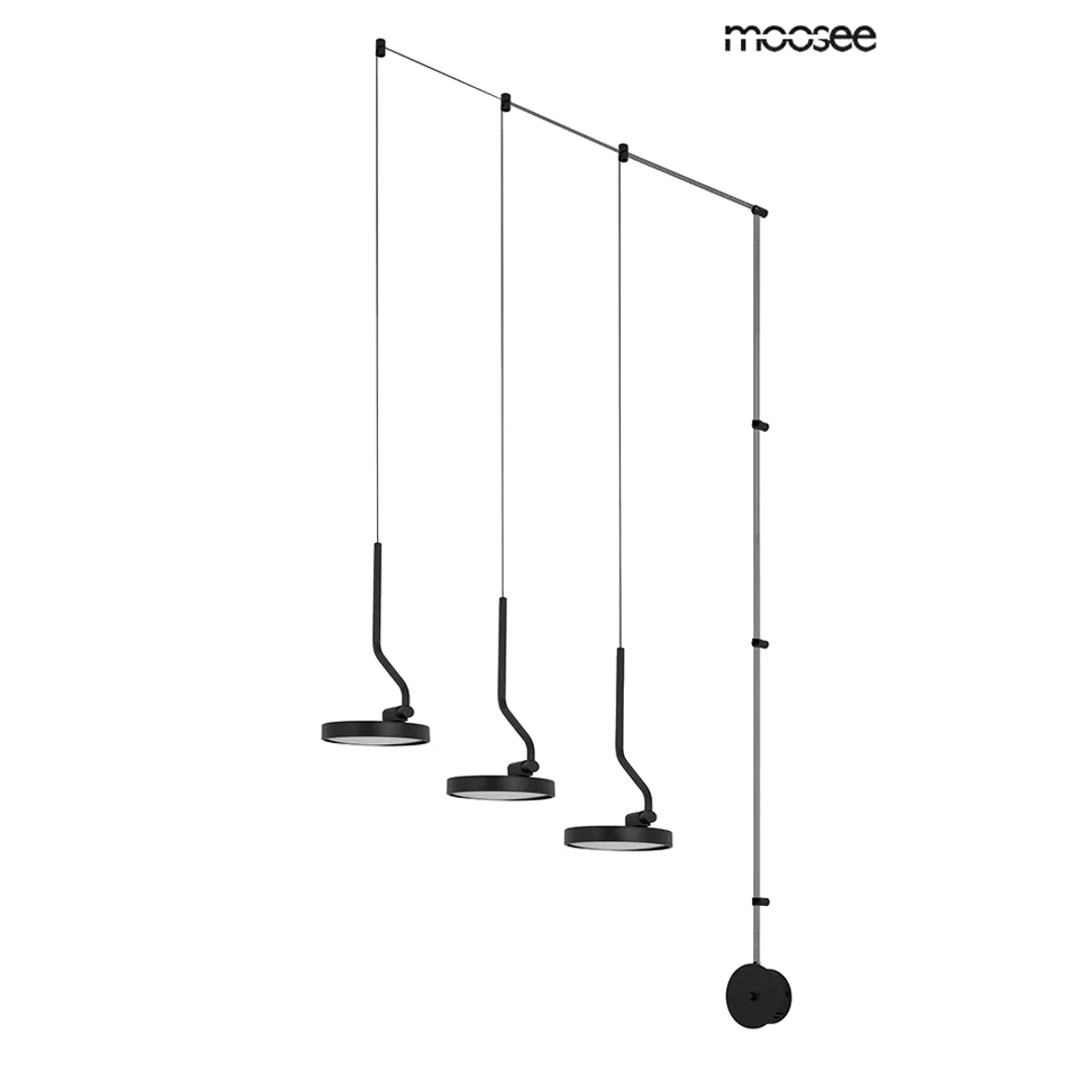 MOOSEE lampa ścienna FLAT 3 czarna — zdjęcie 2