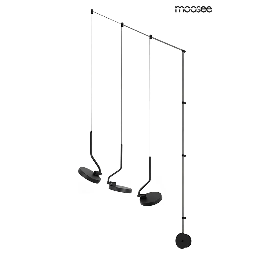 MOOSEE lampa ścienna FLAT 3 czarna — zdjęcie 3