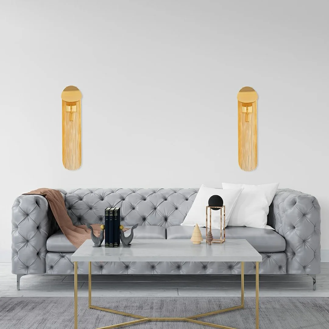 MOOSEE lampa ścienna LAMBADA łańcuszki złota — zdjęcie 11