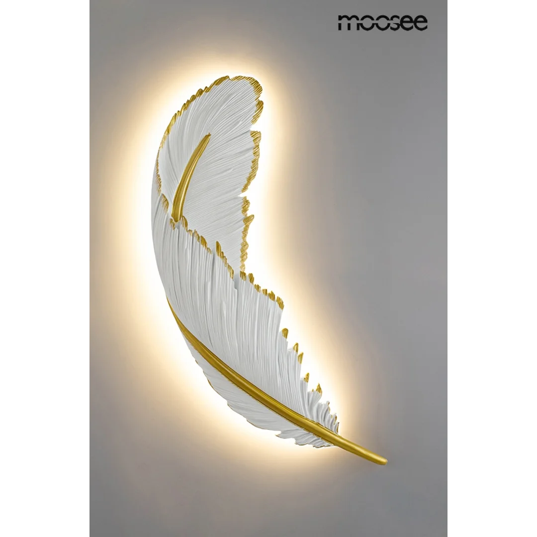 MOOSEE lampa ścienna PIÓRKO biała / złota — zdjęcie 2