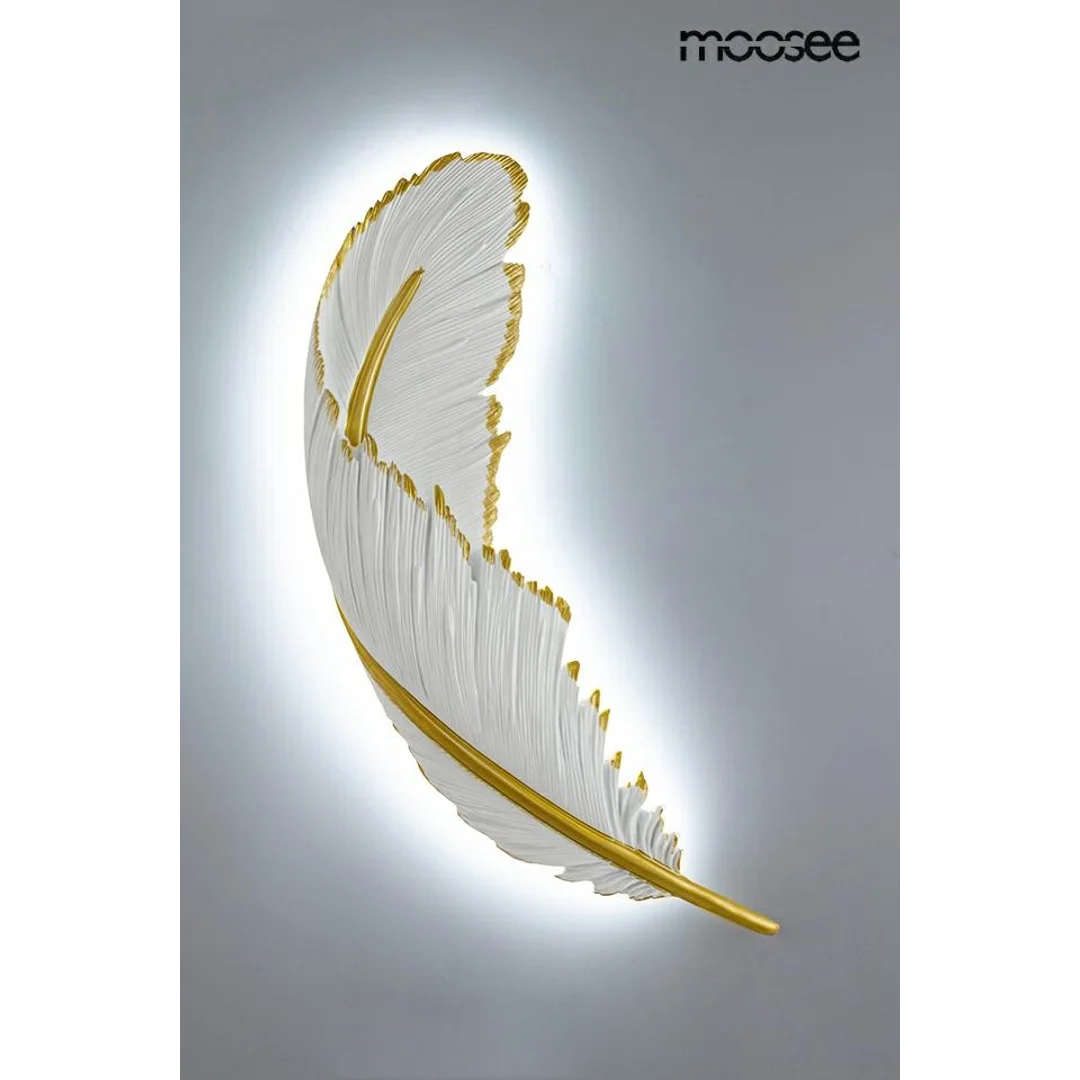 MOOSEE lampa ścienna PIÓRKO biała / złota — zdjęcie 4