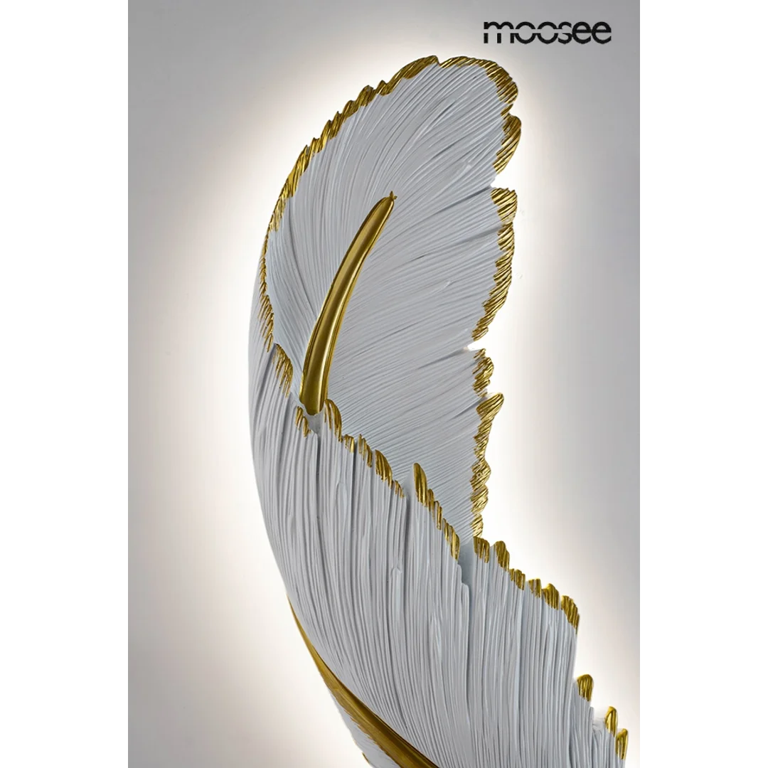 MOOSEE lampa ścienna PIÓRKO biała / złota — zdjęcie 9