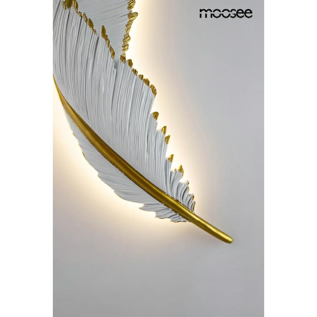 MOOSEE lampa ścienna PIÓRKO biała / złota — zdjęcie 10