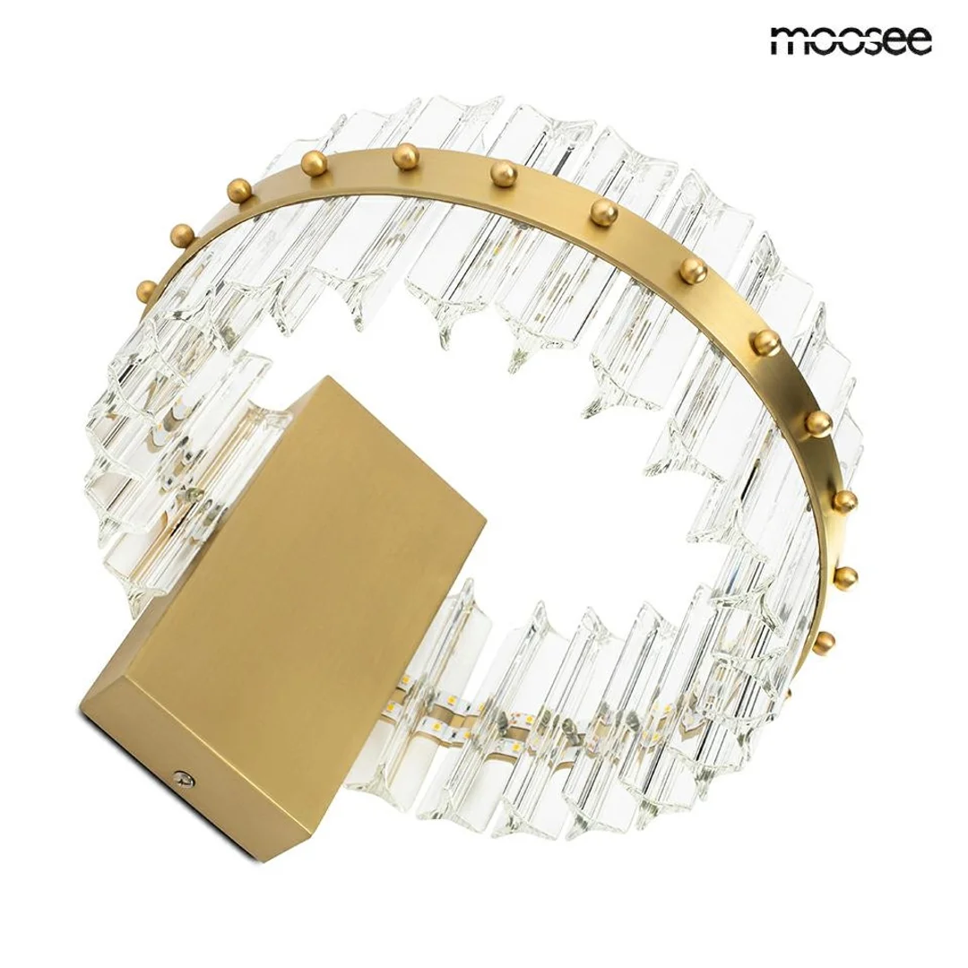 MOOSEE lampa ścienna SATURNUS WALL złota - LED, kryształ, stal szczotkowana — zdjęcie 3