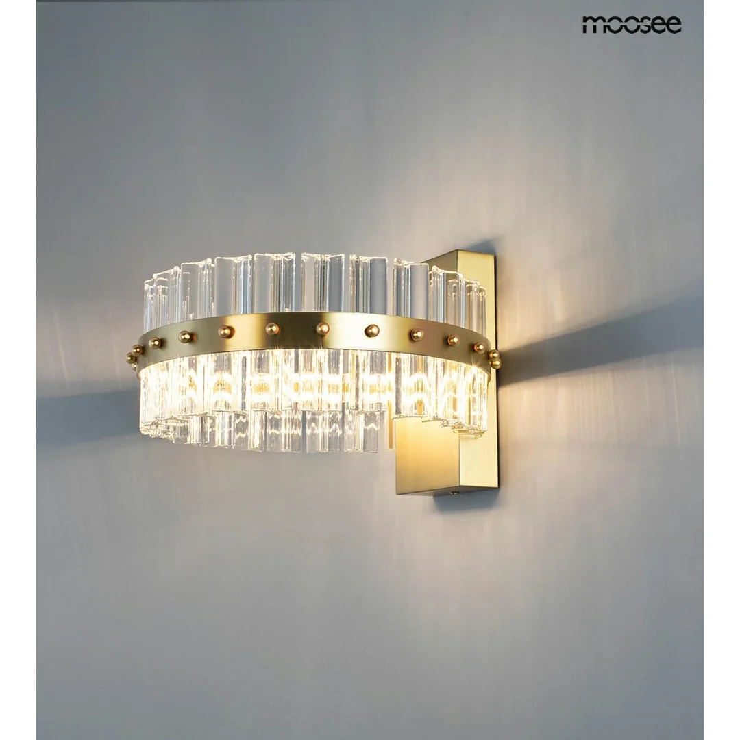 MOOSEE lampa ścienna SATURNUS WALL złota - LED, kryształ, stal szczotkowana — zdjęcie 4