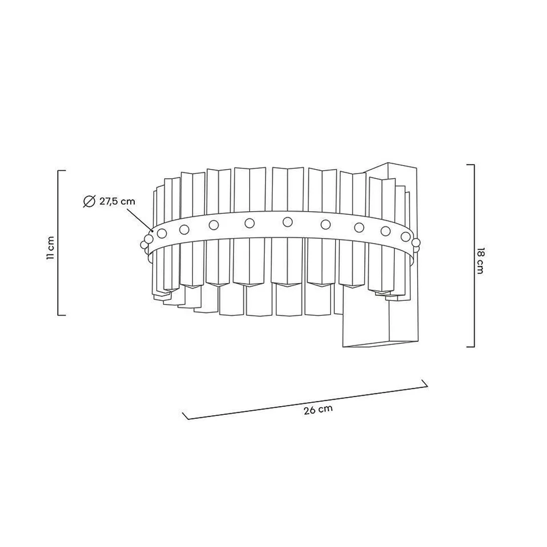 MOOSEE lampa ścienna SATURNUS WALL złota - LED, kryształ, stal szczotkowana — zdjęcie 6