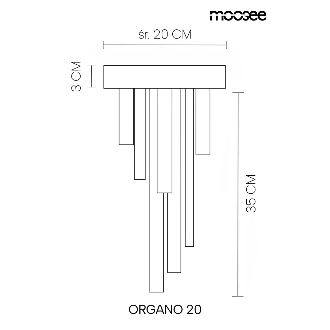 MOOSEE lampa sufitowa / plafon ORGANO 20 złota — zdjęcie 6