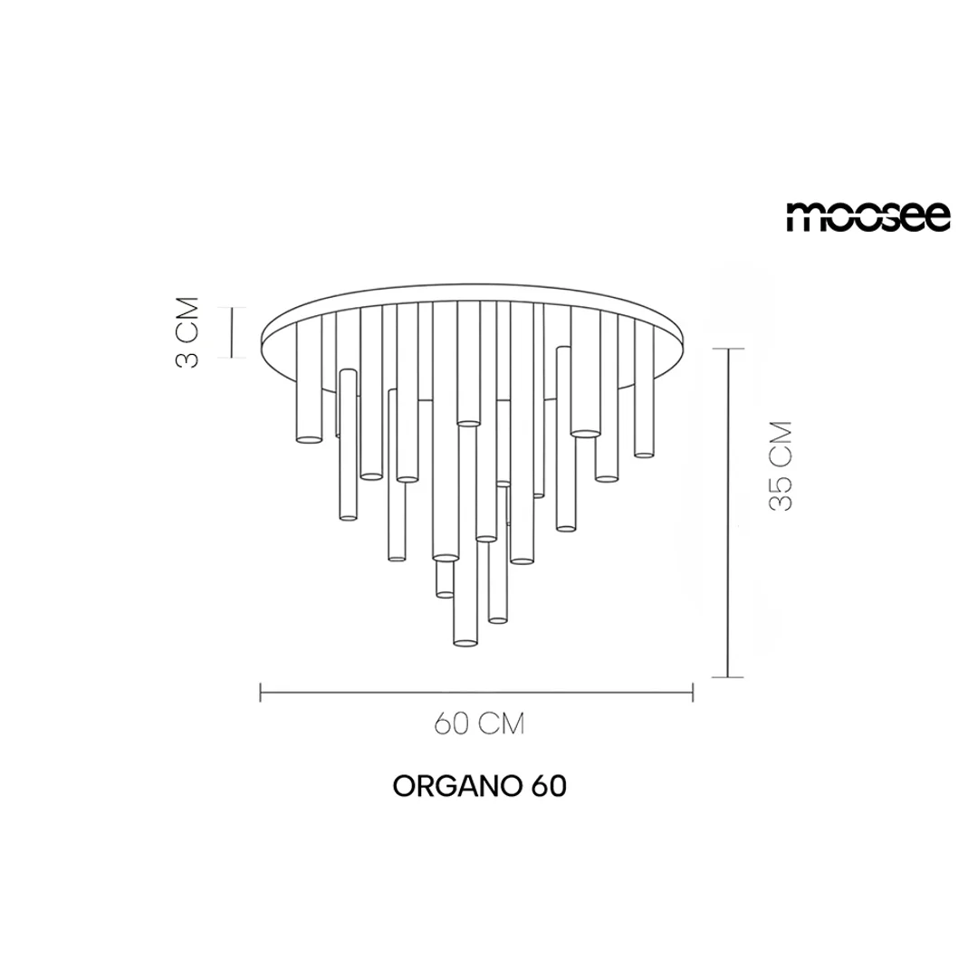MOOSEE lampa sufitowa / plafon ORGANO 60 złota — zdjęcie 6