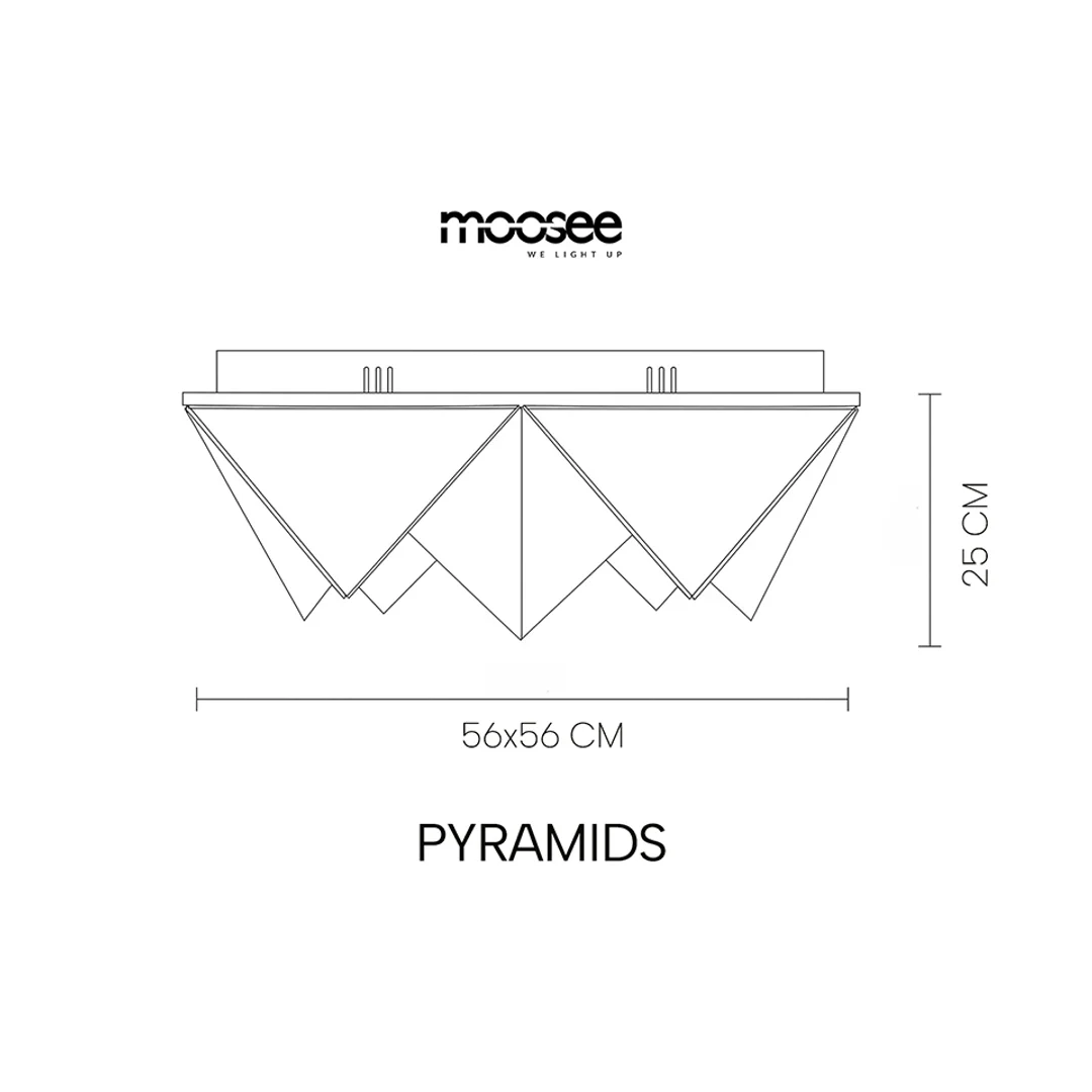 MOOSEE lampa sufitowa / plafon PYRAMIDS złota — zdjęcie 8