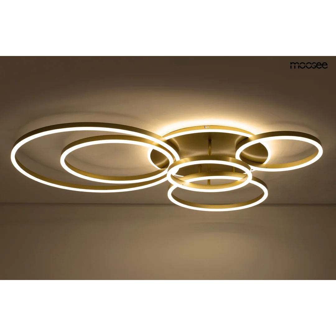 MOOSEE lampa sufitowa / plafon RINGS 6 złota — zdjęcie 3