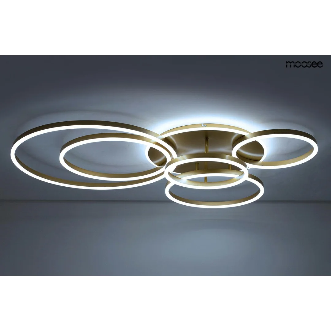 MOOSEE lampa sufitowa / plafon RINGS 6 złota — zdjęcie 4